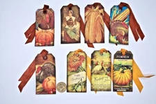 8-Thanksgiving-Fall-Autumn-Vintage Style-Journal-Linen Cardstock-Gift-Hang-Tags