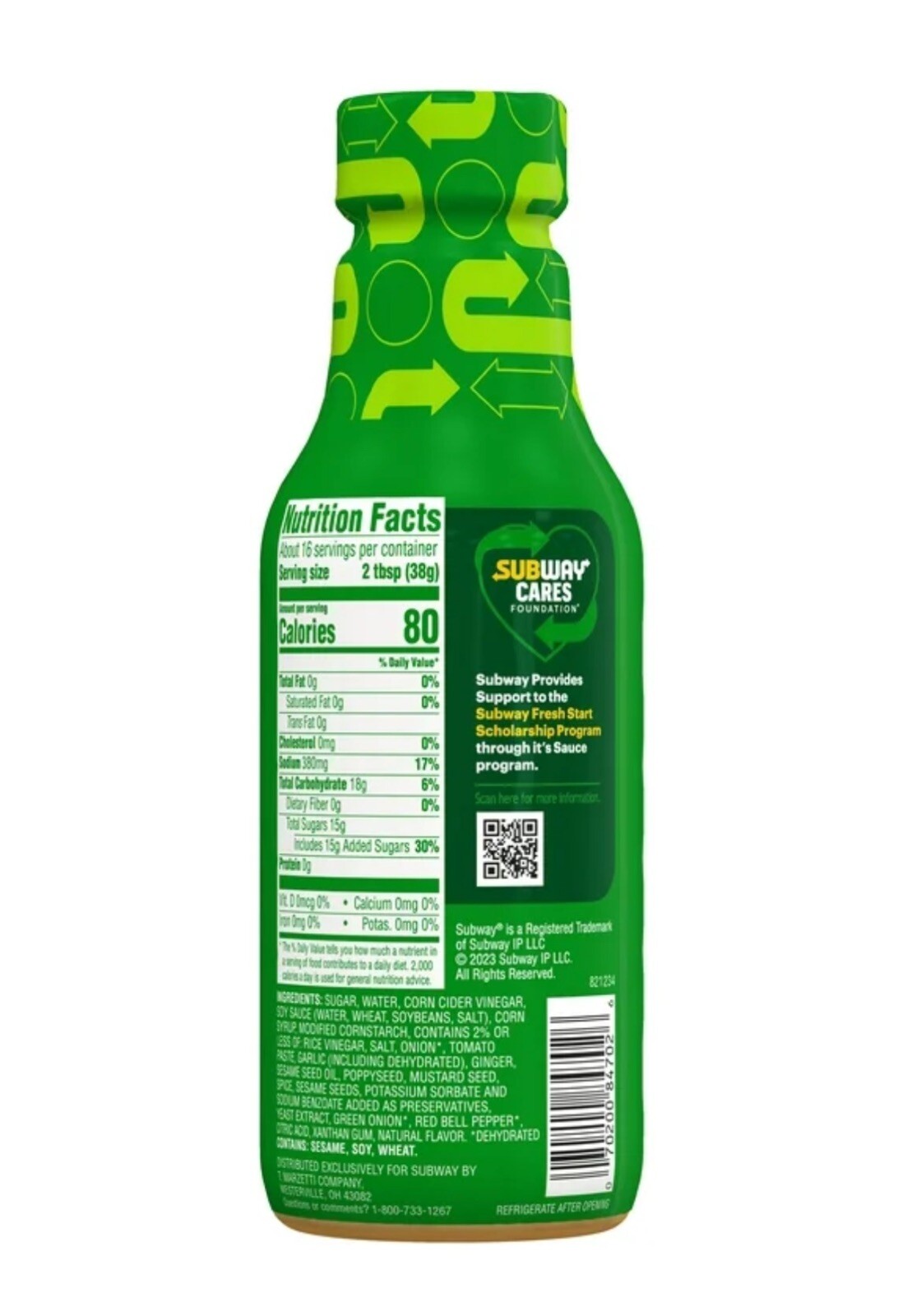 ⚫️ Brand New Official Subway Sweet Onion Teriyaki Sauce 16oz FL