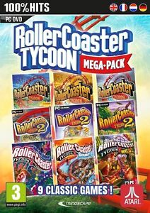 RollerCoaster Tycoon Ultimate Collection 9 Pack 1 2 3 Plus 6 Expansions Complete