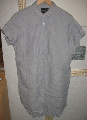 tahari linen shirt dress