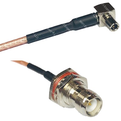 RG316 TS9 ANGLE MALE to RP-TNC FEMALE BULKHEAD RF Cable Rapid-SHIP LOT