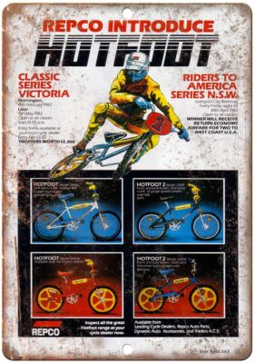 #ad #ad Repco Hotfoot BMX Mag Wheel Bicycle Ad Reproduction Metal Sign B479 $23.76