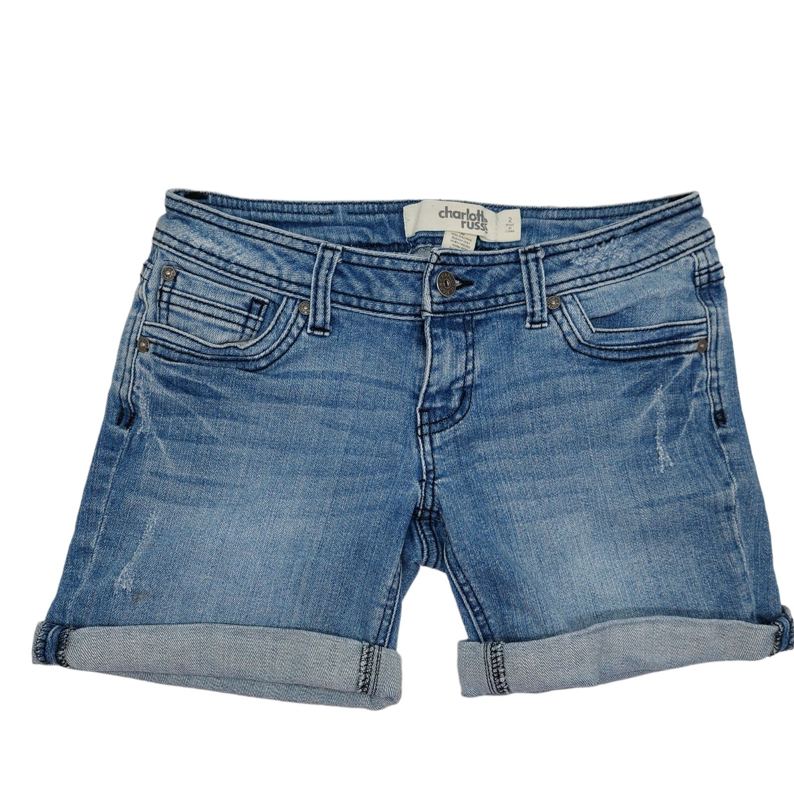 Charlotte Russe Distressed Hean shorts Size 2 cuffed