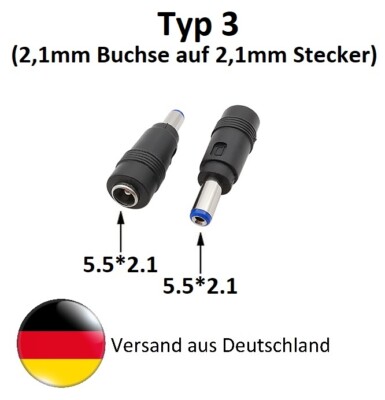 DC Steckverbinder Hohlbuchse Kupplung,Typ Buchse 5,5x2,1mm auf Stecker 5,5x2,1mm