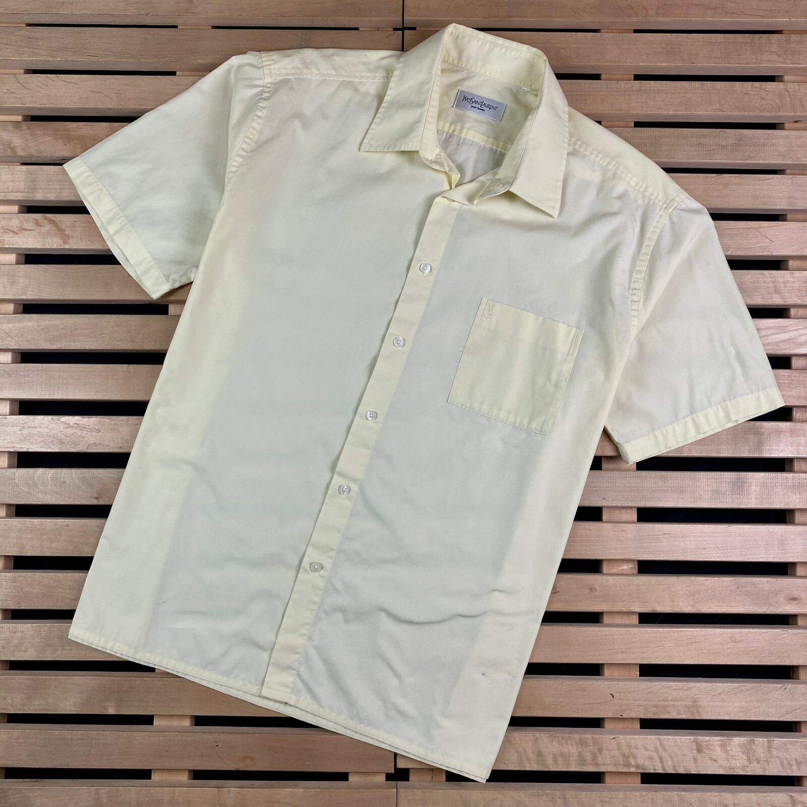 Camicia Uomo Manica Corta Yves Saint Laurent Vintage Taglia XL