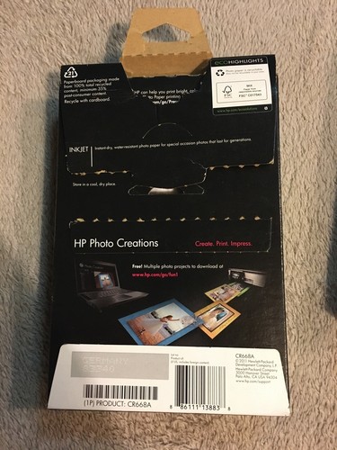 NEW HP PREMIUM PLUS PHOTO PAPER 4x6 GLOSSY 100 SHEETS CR668A BONUS 69 Sheets - Zdjęcie 3 z 4