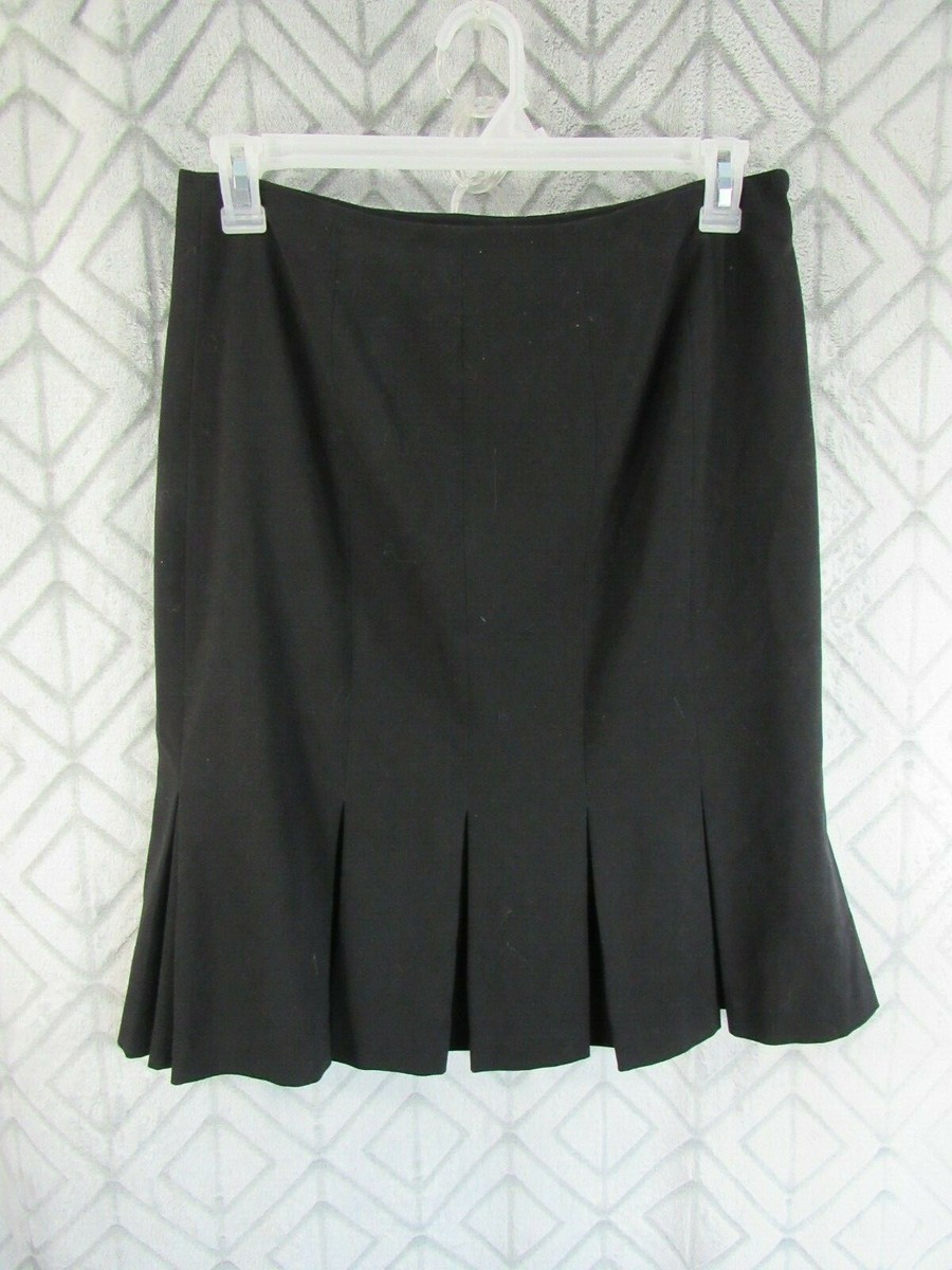 台湾発【STUDIO DOE】Bias Pleated Elastic Quarter Pants Skirt AB Studio Skirt Size 8 Black Side Zipper Lined Bottom Pleats