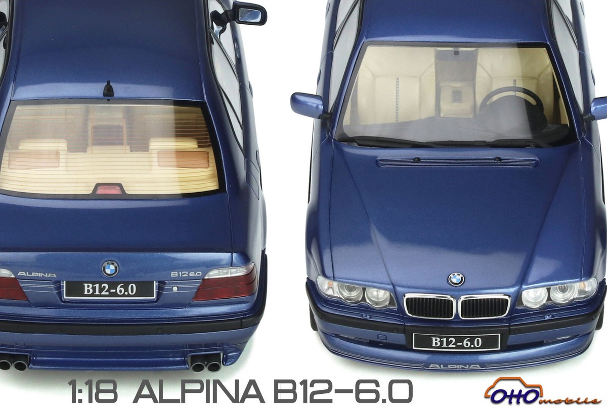 1:18 Otto Mobile BMW Alpina B12 6.0 V12 E38 Silver Alpina Decors 