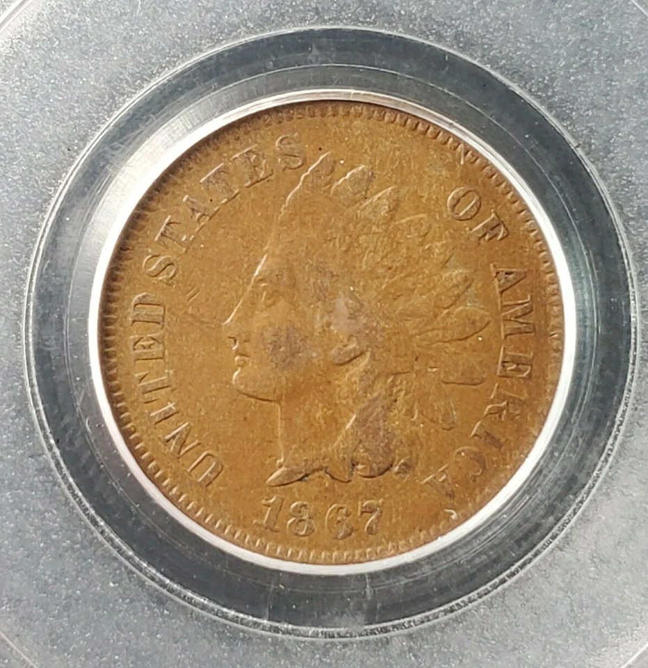 1867 Indian Head Cent PCGS VF20 2088.20/19346259 Exquisite Coin Rare - Image 3 of 4
