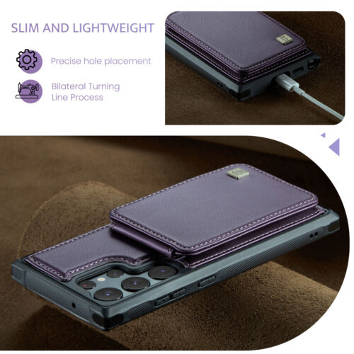 For Samsung Galaxy S23 Ultra S22 S21 Plus RFID Blocking Leather Wallet Card Case - Picture 40 of 79