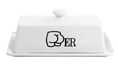 BERRYZILLA BUTTer Decal For Butter Dish Funny Butt ER Joke Kitchen Vinyl Sticker