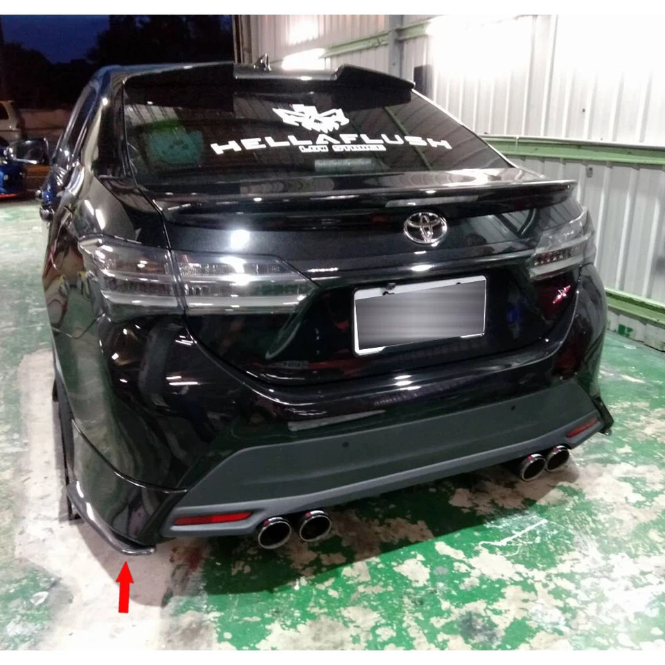 Matte Black For Toyota Corolla Altis 11th Sedan Rear Side Splitter Lip Spoiler Foto 3 de 4