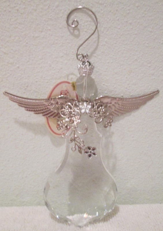 Clear Acrylic Angel Christmas Ornament ~ tii Collections ~ X5961 ~ About 5" Tall