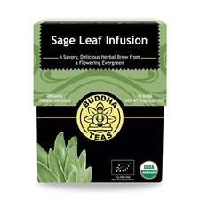 Buddha Teas Organic Sage Leaf Tea, 18 Tea Bags