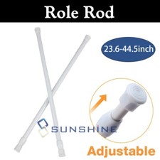 2 Adjustable Telescopic Shower Curtain Rail Rod Pole 23in - 43in Tension Spring