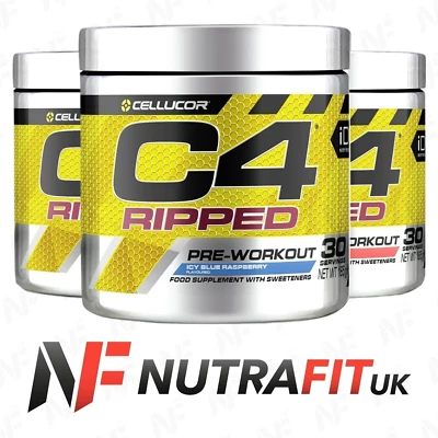 CELLUCOR C4 RIPPED pre workout fat burning powder formula 30 servings