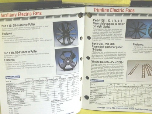 2001 FLEX-A-LITE Engine Cooling Fans & Motors CATALOG MANUAL 67PG APP GUIDE SIGN - Bild 2 von 3