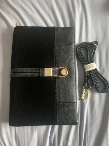 BNWT Faux Black Leather/Hair Koko Bag Handbag/Clutch. Great Bargain! - Picture 2 of 11
