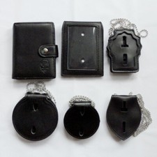 US insignia Holders Tight Leather Police Badge Holder Wallet Belt Clip
