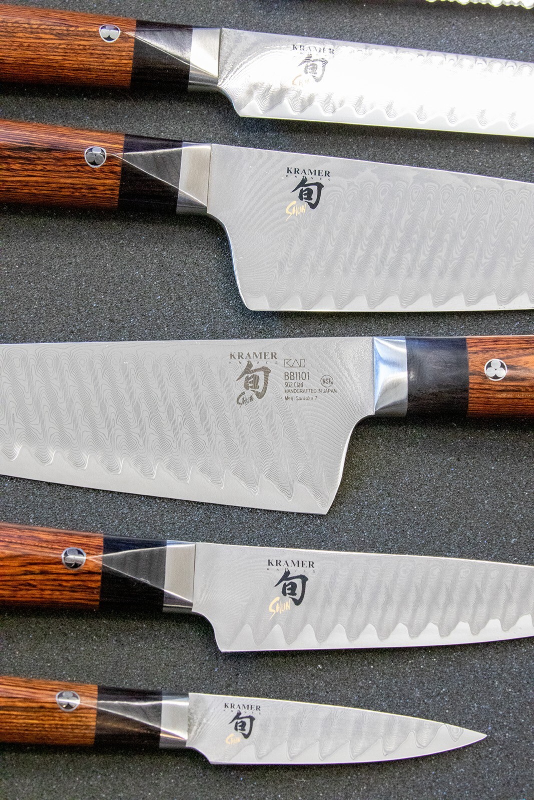 RARE Shun Kramer Knives Damascus 7pc set eBay