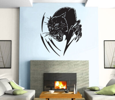 Leopar Couguar Predator Aggressive Mural Wall Art Decor Vinyl Sticker (z897)