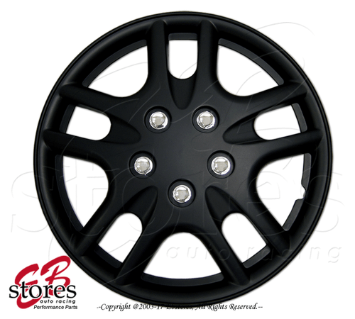 Matte Black 15 inch Hubcap Wheel Rim Skin Cover Hub caps (Style#523 ...