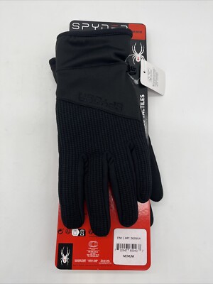 Spyder Men's Core Conduct Gloves 3M Thinsulate Leather Palm Medium Black