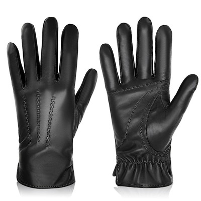 New Men's Genuine Sheepskin Gloves Full Finger Touch Screen Gloves Winter Warm