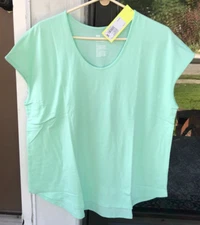 All In Motion sz XXL Mint Green Cap Sleeve T-Shirt Relaxed Fit New P