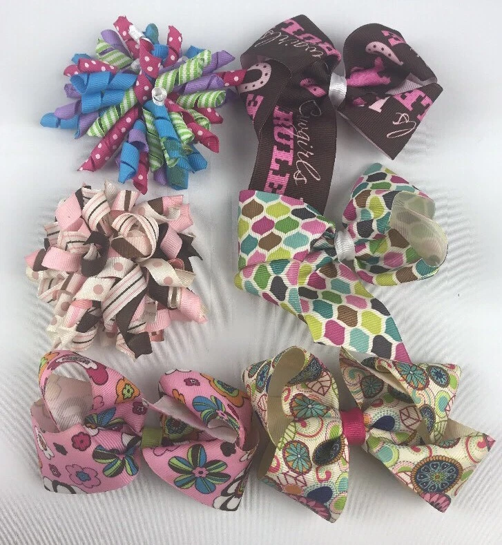 Lot Of 40+ Baby Girls Kids Grosgrain Ribbon Boutique Hair Bows Alligator Clips - Image 4 of 4