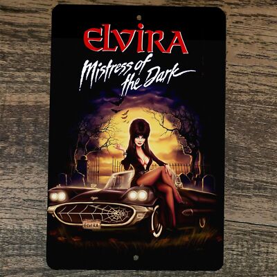 Elvira Macabre Mobile 1958 Ford Thunderbird 8x12 Metal Wall Sign Poster