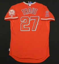 AUTHENTIC MAJESTIC 56 3XL, LOS ANGELES ANGELS MIKE TROUT ROOKIE COOL BASE Jersey