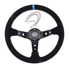 13.5 In 350mm Suede Leather Steering Wheel 93m Deep Dish Drifting Racing Car 13.5 In 350mm Suede Leather Steering Wheel 93m Deep Dish Drifting Racing Car