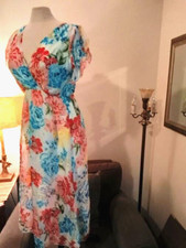 NWT 85.00 L sheer flowy midi Silk Dress chiffon 