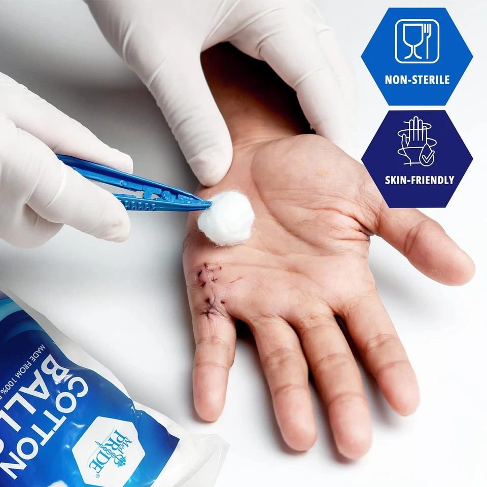 Almohadillas dentales faciales 100 % algodón bolas de algodón, uso multiusos, paquete 2000/ Foto 3 de 4