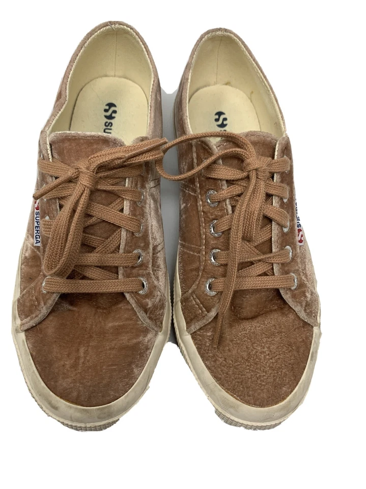 Superga розовый бархат кроссовки ЕС 37,5 женщин США 7 мужчин США 5,5 - Изображение 2 из 4