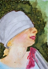 Watercolour Painting Titled Blind Fate 105 x 148mm B Ulikowska 2023