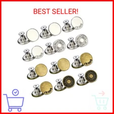 Arokimi Jeans Buttons Replacement, Instant No Sew Buttons for Pants with Tool,17