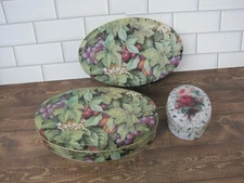 Lot of 3 Keller Charles Litho Tins Boxes Grapes Roses New Old Stock