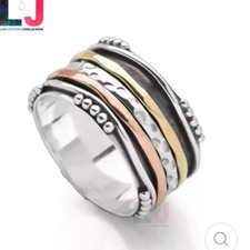 925 Sterling Silver Band Ring 14mm Wide Design Spinner Band Ring Statement Ring