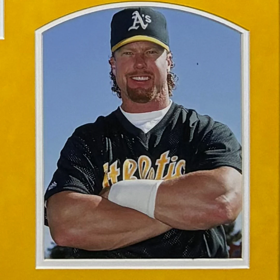 Mark McGwire Signed Oakland Yellow Custom Suede Matte Framed Baseball Jersey eBay