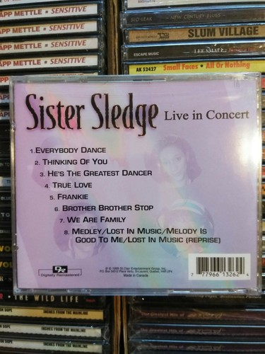 SISTER SLEDGE / Live in Concert CD 1995 New Sealed - Imagen 2 de 2