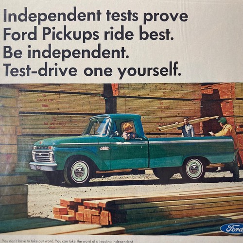 Ford Pickup Truck '66 Vtg Magazine Advertising Print Ad Independent Tests Prove - Picture 2 of 3