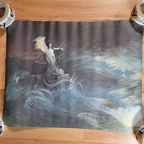 Vintage 1979 FRANK FRAZETTA poster - SEA WITCH - ocean storm monster