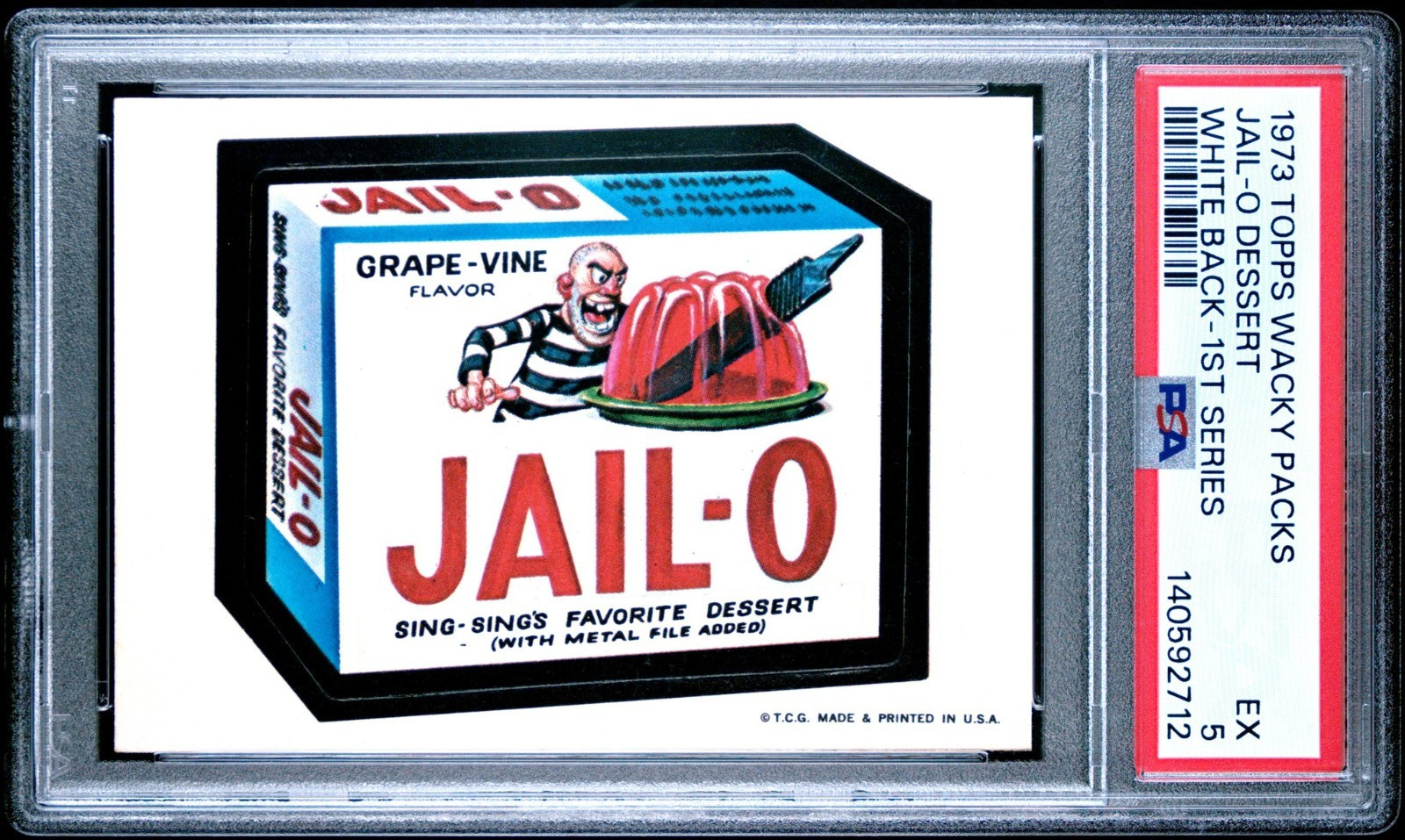 1973 Topps Wacky Packages Jail-O Dessert 1st Series White Back PSA 5 EX Card