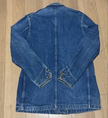 Vintage 70s Lee 91-J Denim Work Jacket Coverall 4 Pocket Size 40
