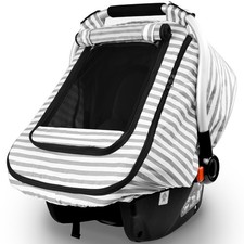 Baby Car Seat Covers, Windproof Canopy with Breathable Mesh, Kick-Proof Design
