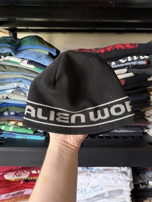 Vintage 90 s Alien Workshop Beenie Skully Cap Hat Skate Skateboarding Black Logo
