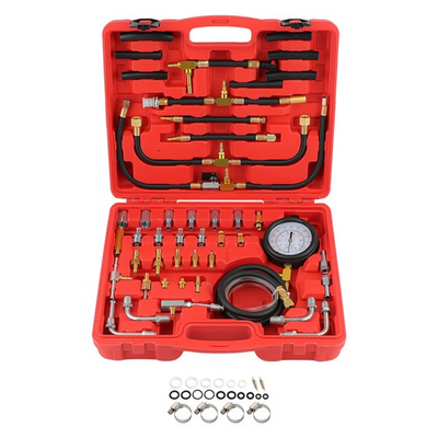 #ad Universal Fuel Injection Gauge Pressure Tester Hoses Fittings Pump Tool Kit $100.99