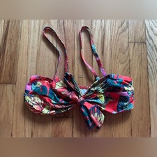 Tropical print bikini top